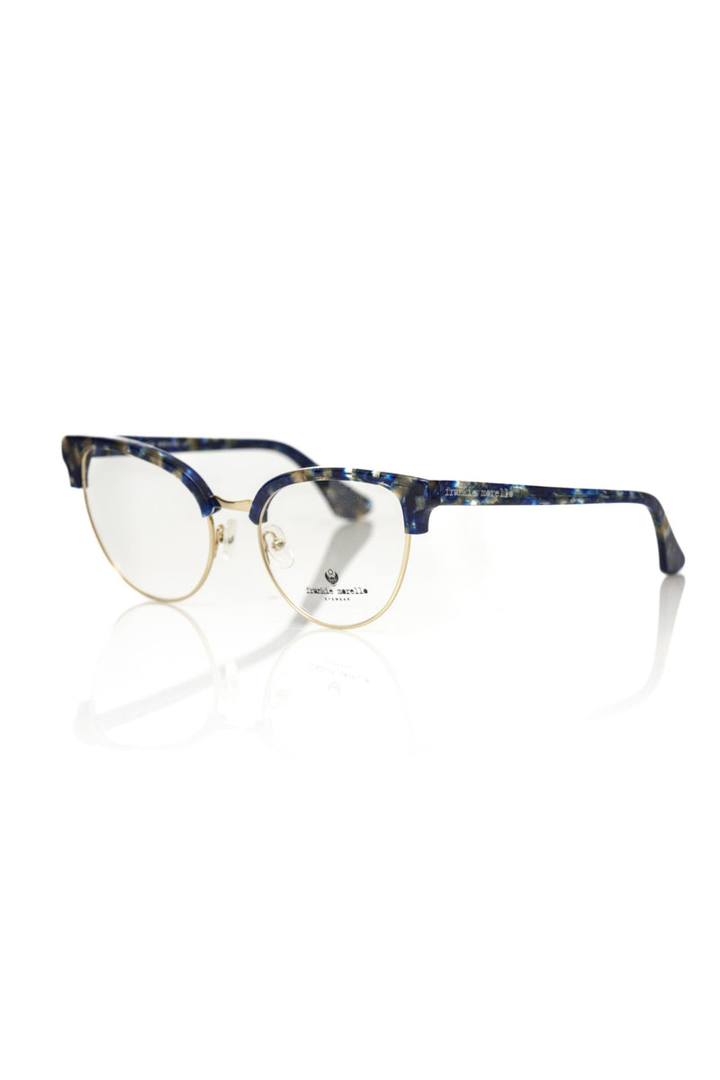 Frankie Morello Blue Metallic Clubmaster Eyeglass Frame