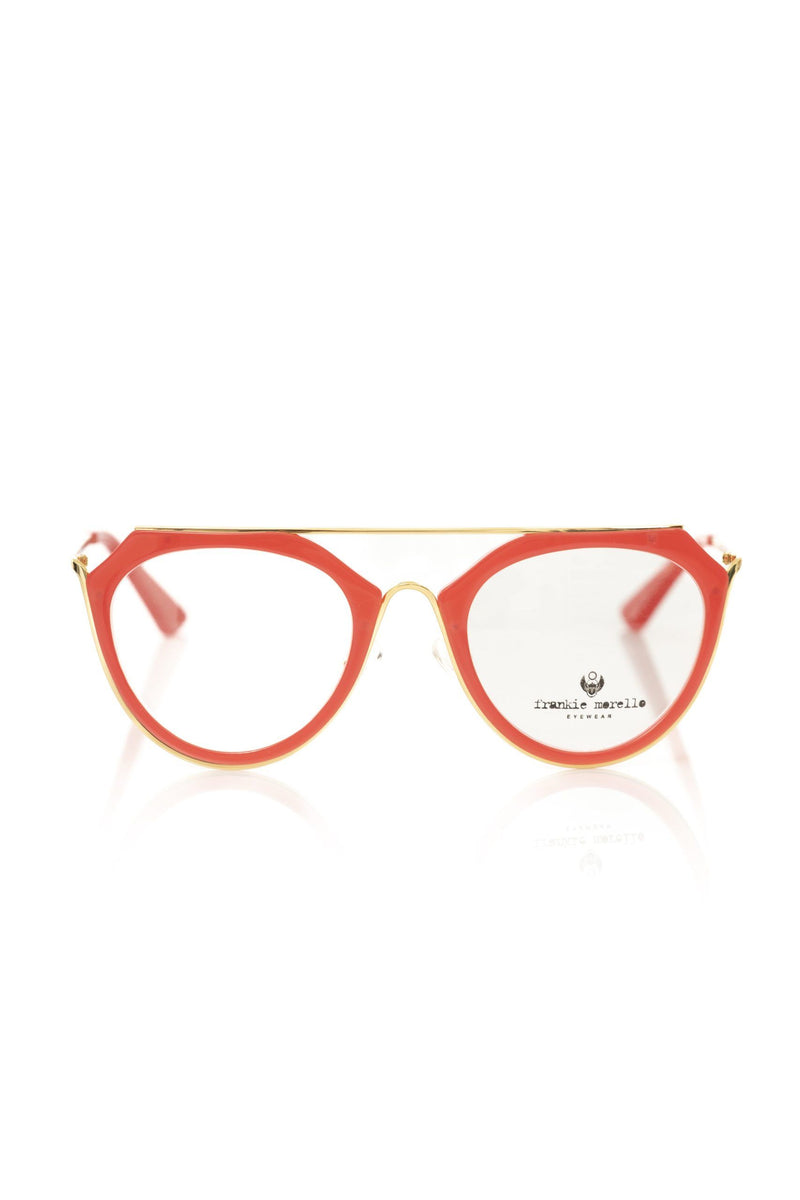 Frankie Morello Red Acetate Women Frame - Stylish Aviator Eyewear