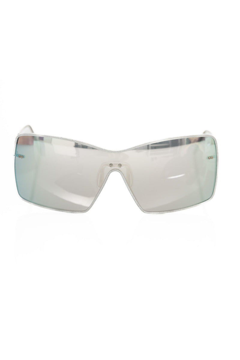 Frankie Morello Silver Metallic Women's Shield Sunglasses