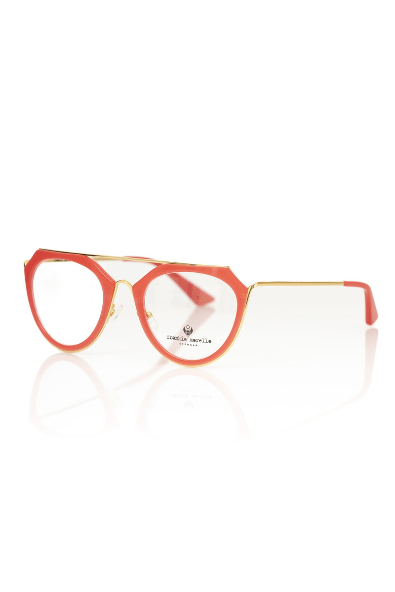 Frankie Morello Red Acetate Women Frame - Stylish Aviator Eyewear