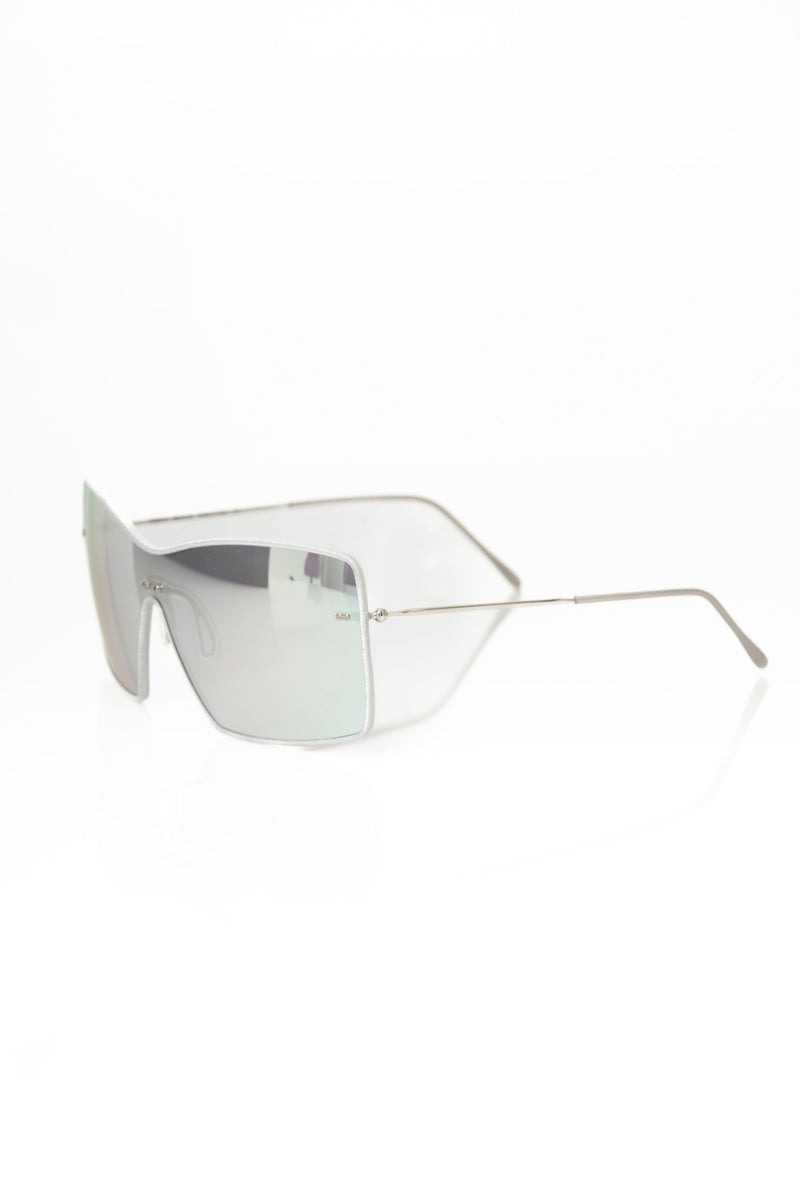 Frankie Morello Silver Metallic Women's Shield Sunglasses