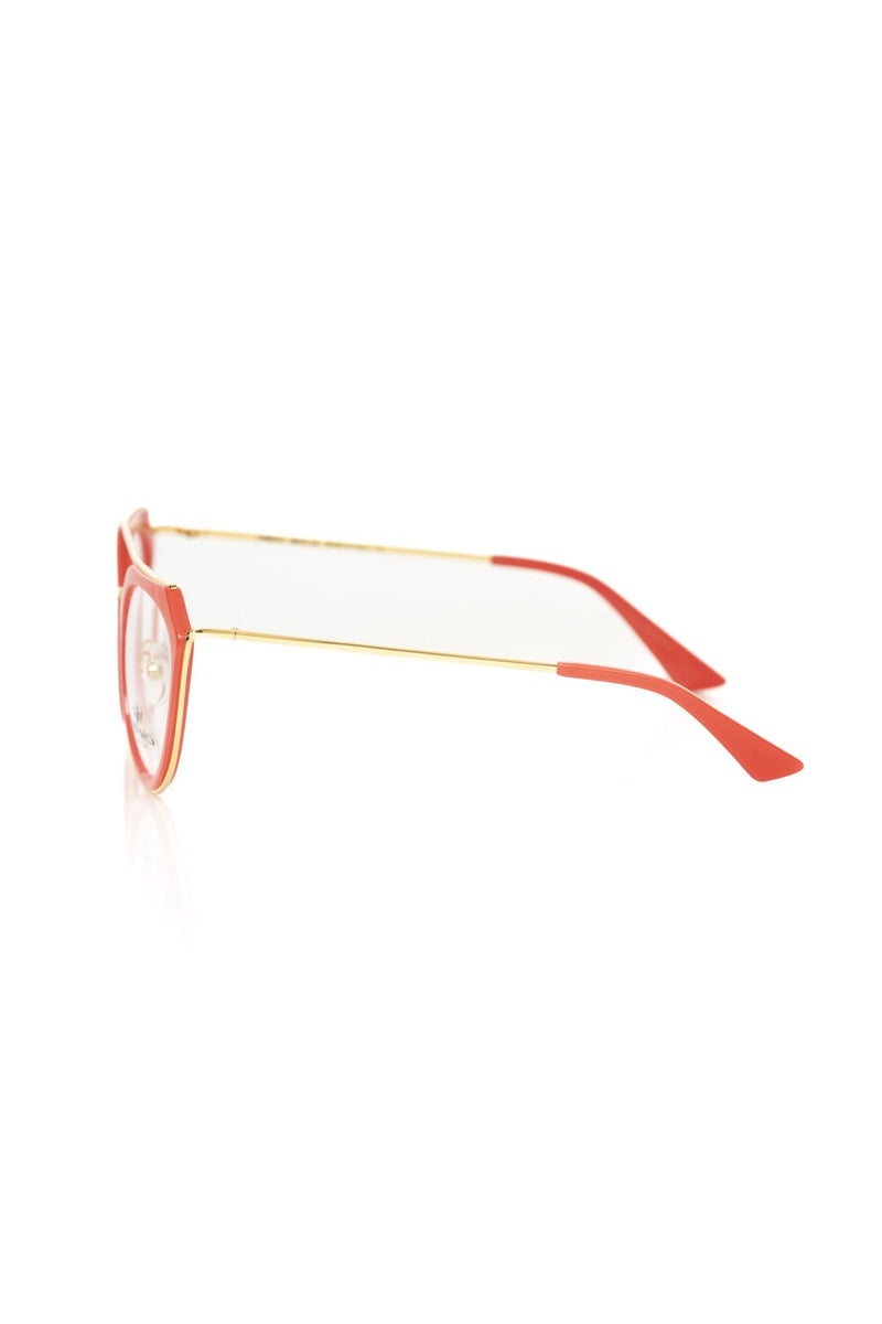 Frankie Morello Red Acetate Women Frame - Stylish Aviator Eyewear