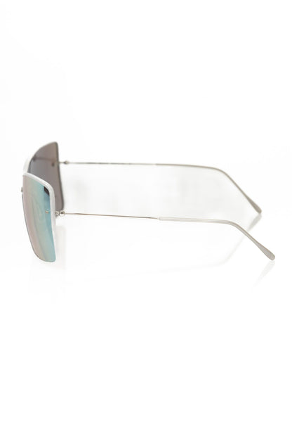 Lunettes de soleil pare-soleil argentées métalliques pour femmes de Frankie Morello