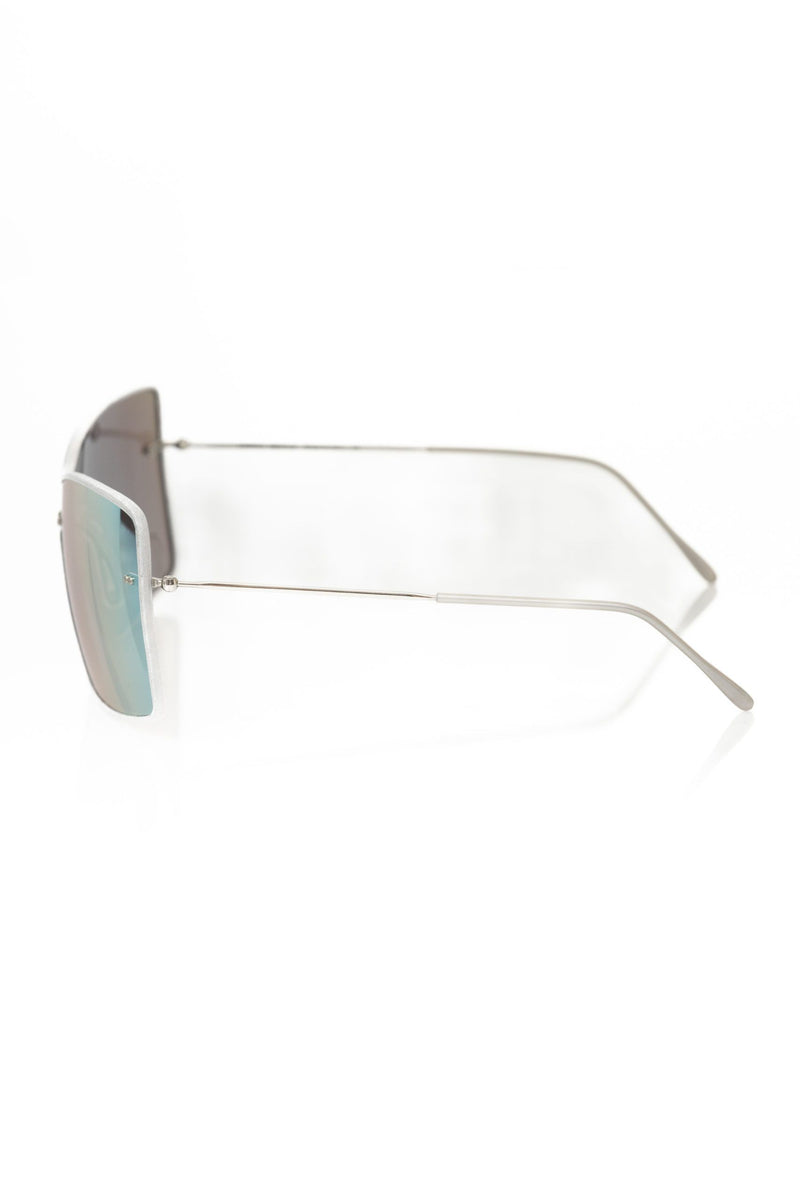 Frankie Morello Silver Metallic Women's Shield Sunglasses