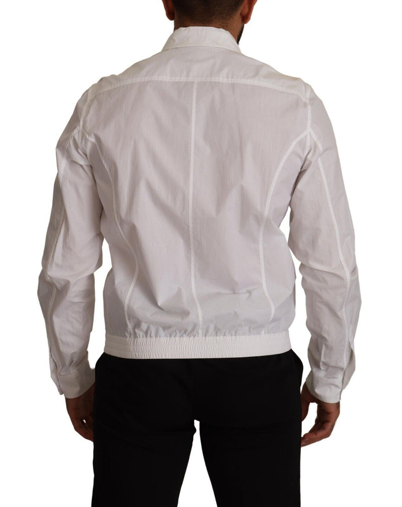 Chemise à manches longues pour homme en coton blanc à col boutonné de Dolce &amp; Gabbana