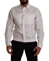 Chemise à manches longues pour homme en coton blanc à col boutonné de Dolce &amp; Gabbana