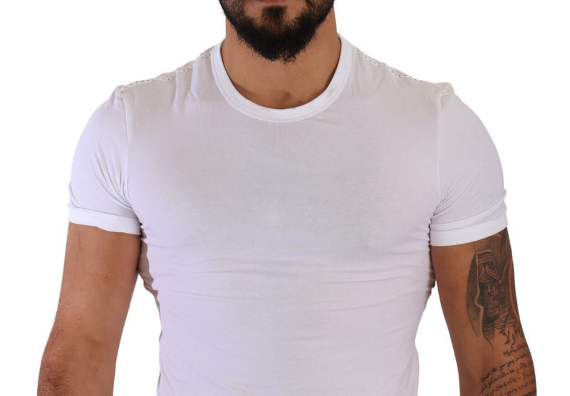 Dolce &amp; Gabbana wit katoenen stretch T-shirt met ronde hals, te gebruiken als ondergoed.