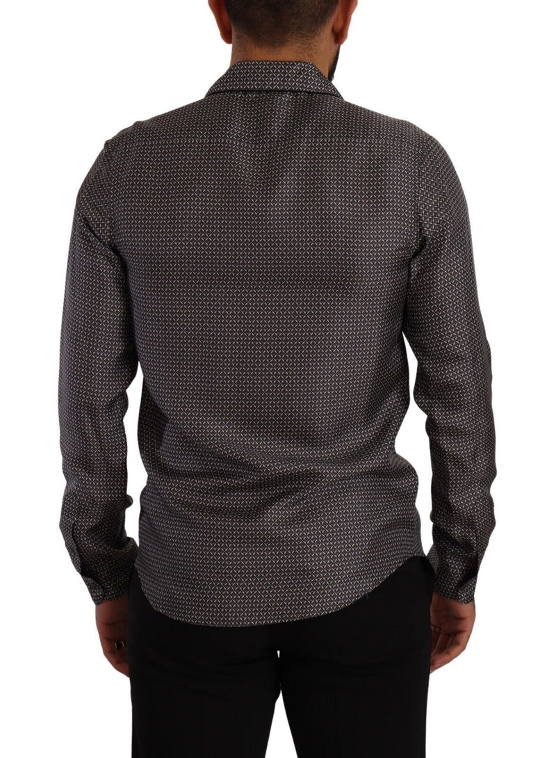 Dolce & Gabbana Gray Fantasy Pattern Pajama Top for Men