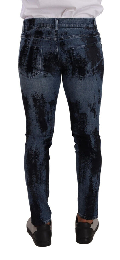Jeans skinny en coton bleu et noir de Dolce & Gabbana
