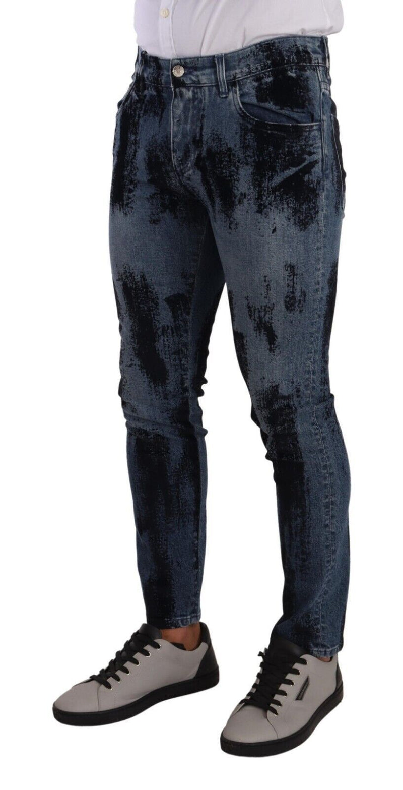 Jeans skinny en coton bleu et noir de Dolce &amp; Gabbana