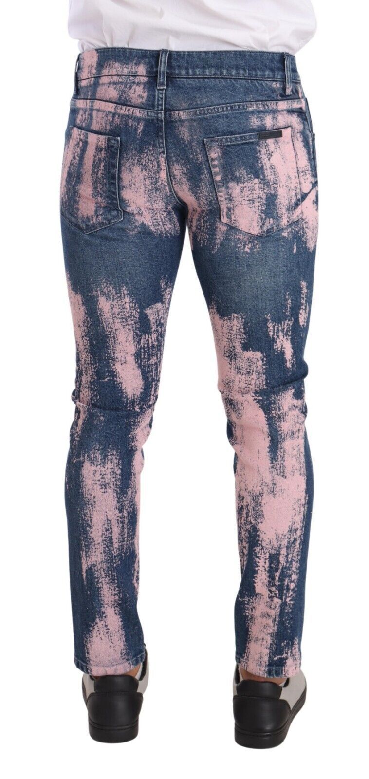 Jeans skinny en coton à effet tie-dye bleu et rose de Dolce &amp; Gabbana