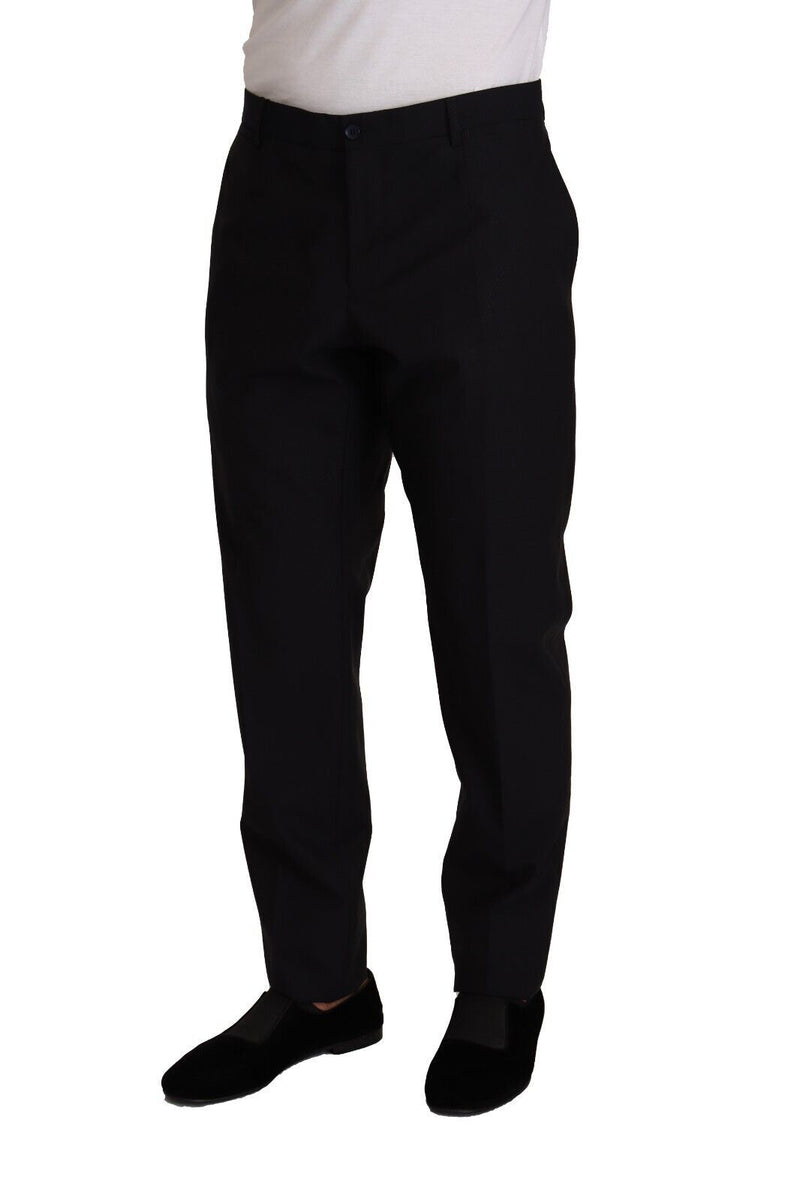 Pantalon-tailleur habillé en laine et soie bleu de Dolce &amp; Gabbana
