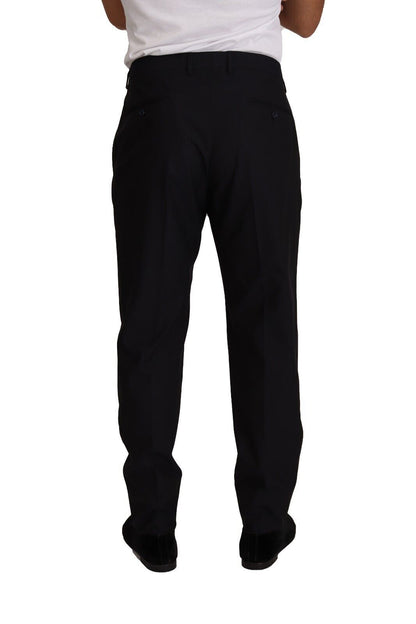 Pantalon-tailleur habillé en laine et soie bleu de Dolce & Gabbana