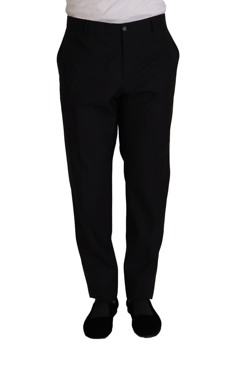 Pantalon-tailleur habillé en laine et soie bleu de Dolce &amp; Gabbana