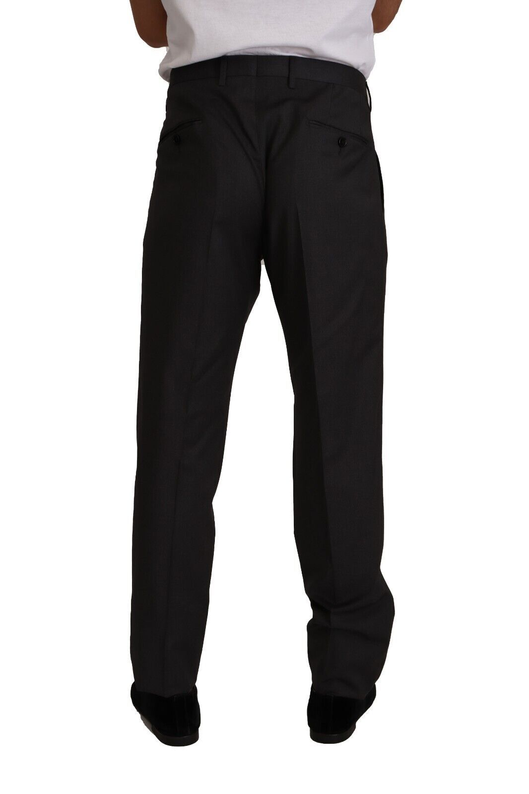 Pantalon de costume de smoking formel en laine grise Dolce &amp; Gabbana