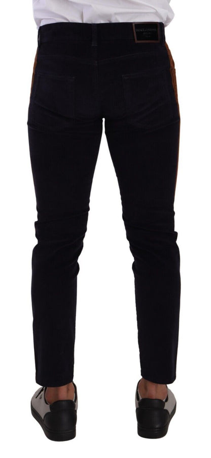Jeans en sergé de coton bleu extensible et taille ajustée de Dolce & Gabbana