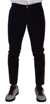 Jeans en sergé de coton bleu extensible et taille ajustée de Dolce &amp; Gabbana