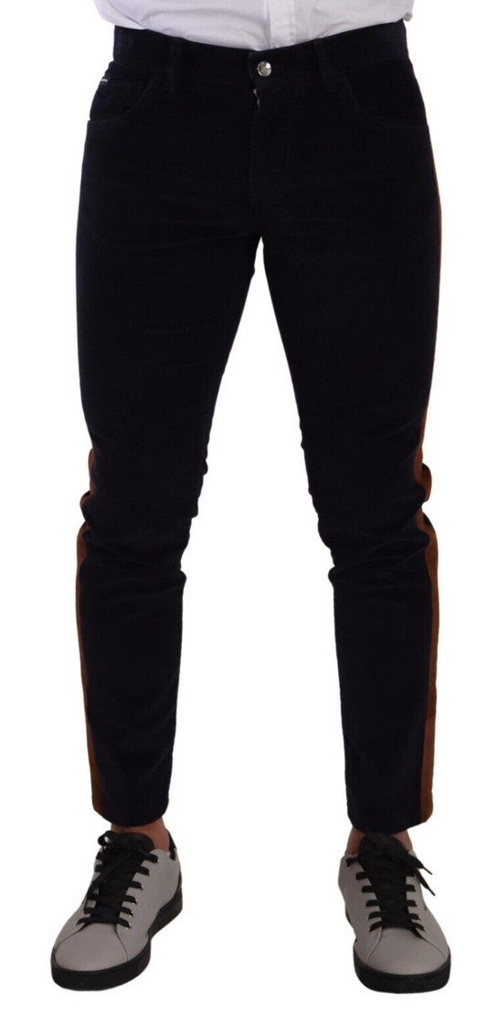 Jeans en sergé de coton bleu extensible et taille ajustée de Dolce & Gabbana