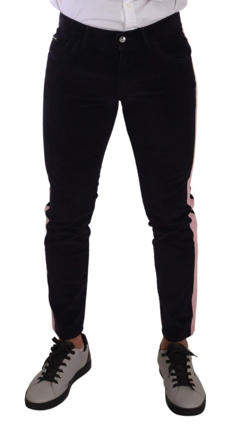 Jeans skinny en coton extensible à carreaux bleu de Dolce &amp; Gabbana