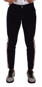 Jeans skinny en coton extensible à carreaux bleu de Dolce &amp; Gabbana