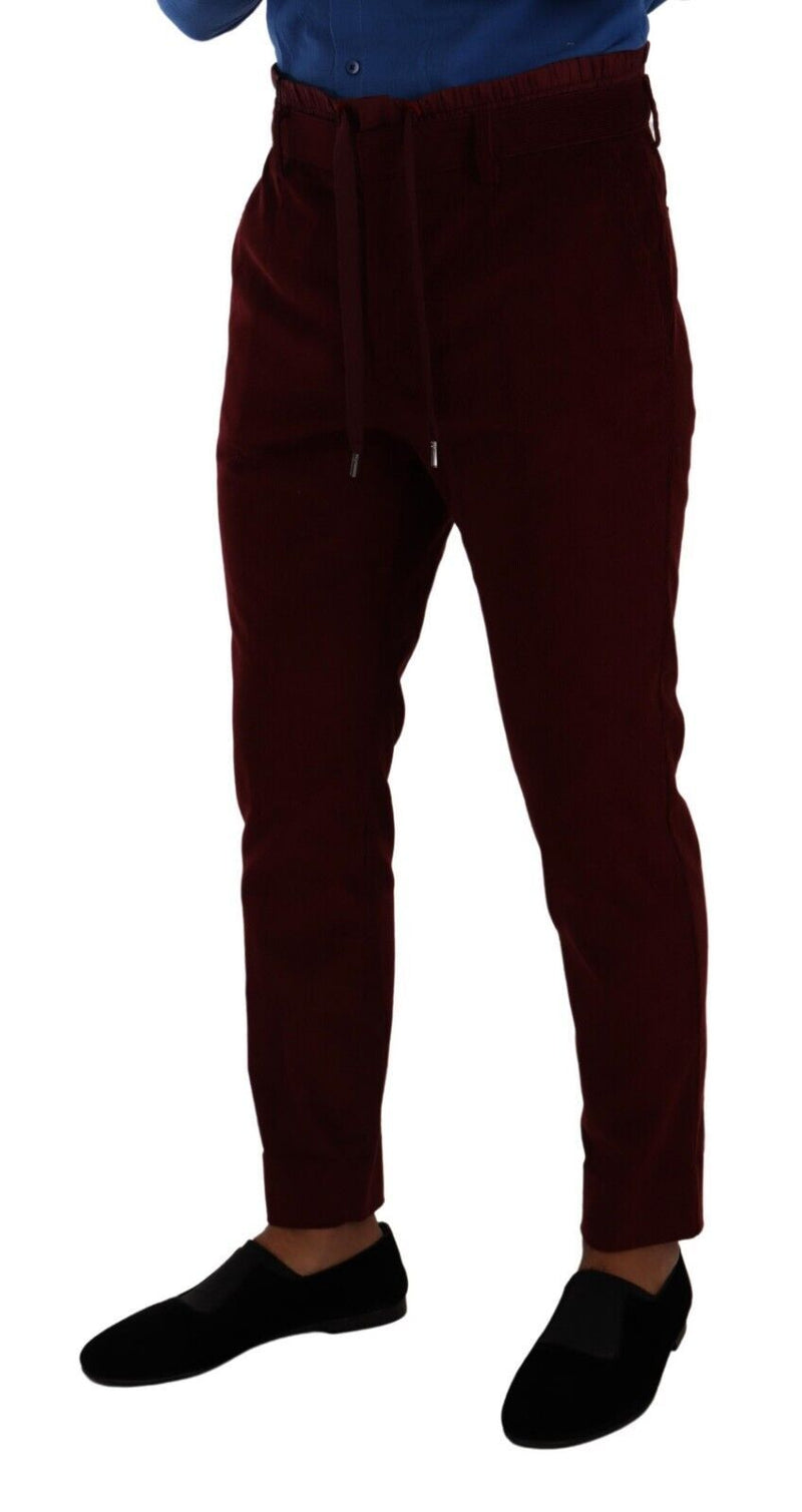 Pantalon habillé en velours bordeaux pour homme de Dolce &amp; Gabbana