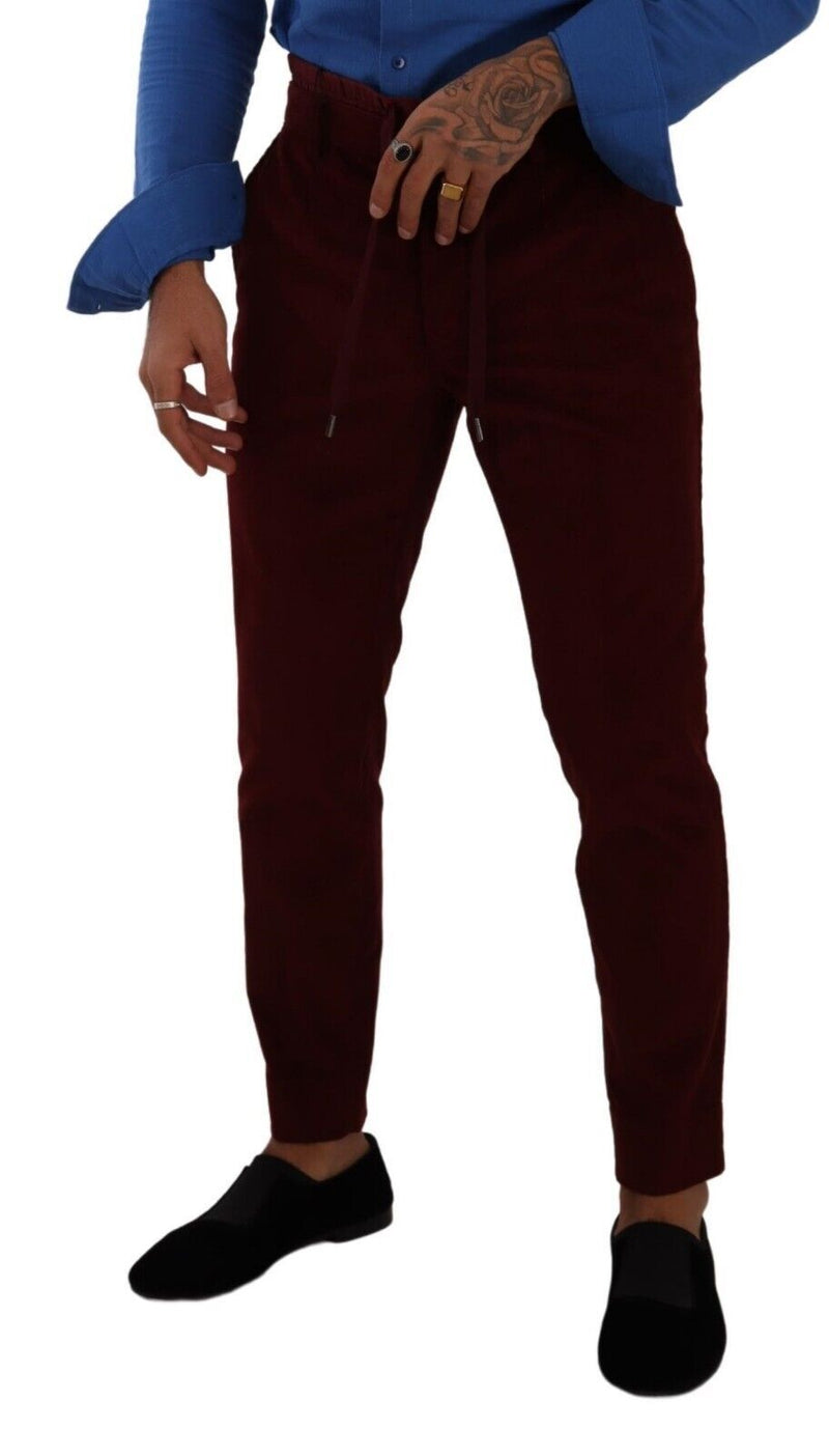 Pantalon habillé en velours bordeaux pour homme de Dolce &amp; Gabbana