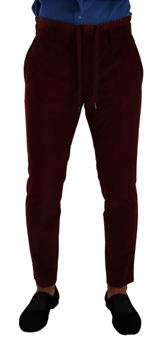 Pantalon habillé en velours bordeaux pour homme de Dolce & Gabbana
