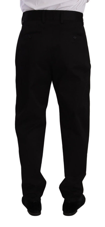 Pantalon-salopette noir en coton à taille haute pour homme de Dolce & Gabbana