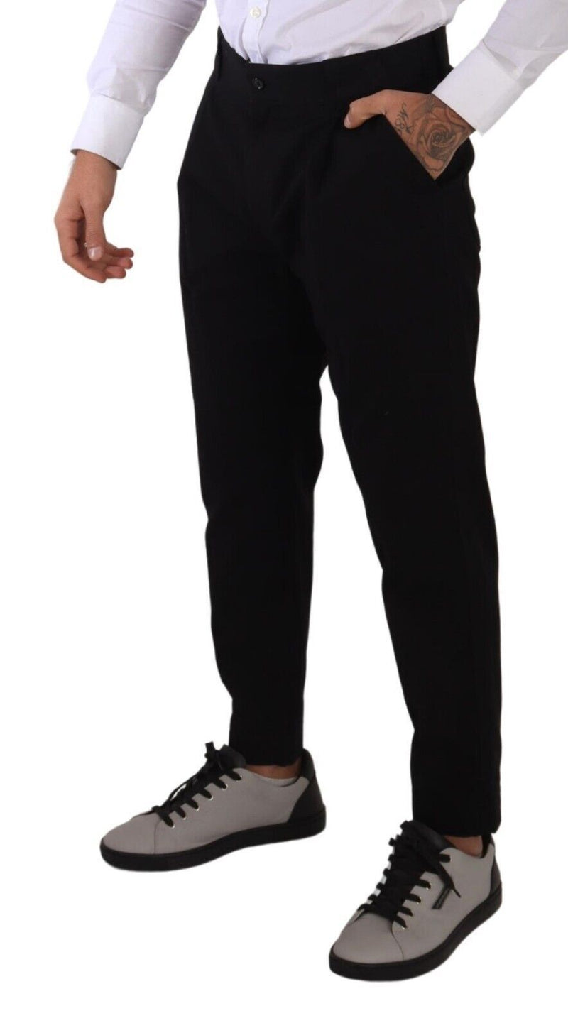 Pantalon chino en coton stretch noir de Dolce &amp; Gabbana