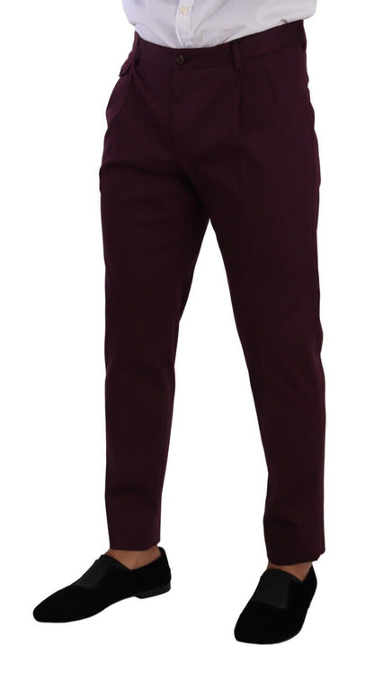 Pantalon tailleur chino fuselé en coton violet de Dolce & Gabbana
