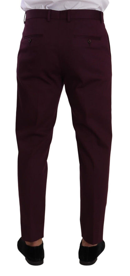 Pantalon tailleur chino fuselé en coton violet de Dolce & Gabbana