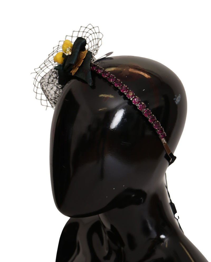 Dolce & Gabbana Purple Crystal Diadem Headband - Lemons Sicily