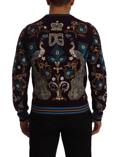 Pull en cachemire bordeaux brodé du logo DG de Dolce & Gabbana