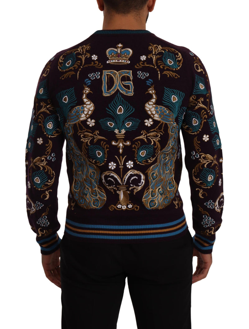 Pull en cachemire bordeaux brodé du logo DG de Dolce &amp; Gabbana