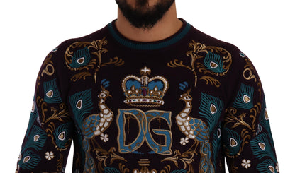 Pull en cachemire bordeaux brodé du logo DG de Dolce & Gabbana