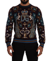 Pull en cachemire bordeaux brodé du logo DG de Dolce &amp; Gabbana