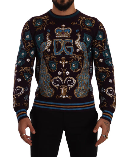 Pull en cachemire bordeaux brodé du logo DG de Dolce & Gabbana