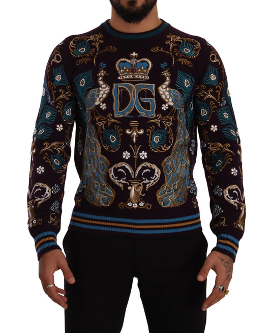 Pull en cachemire bordeaux brodé du logo DG de Dolce & Gabbana