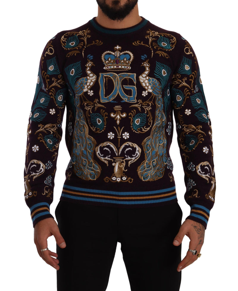 Pull en cachemire bordeaux brodé du logo DG de Dolce &amp; Gabbana