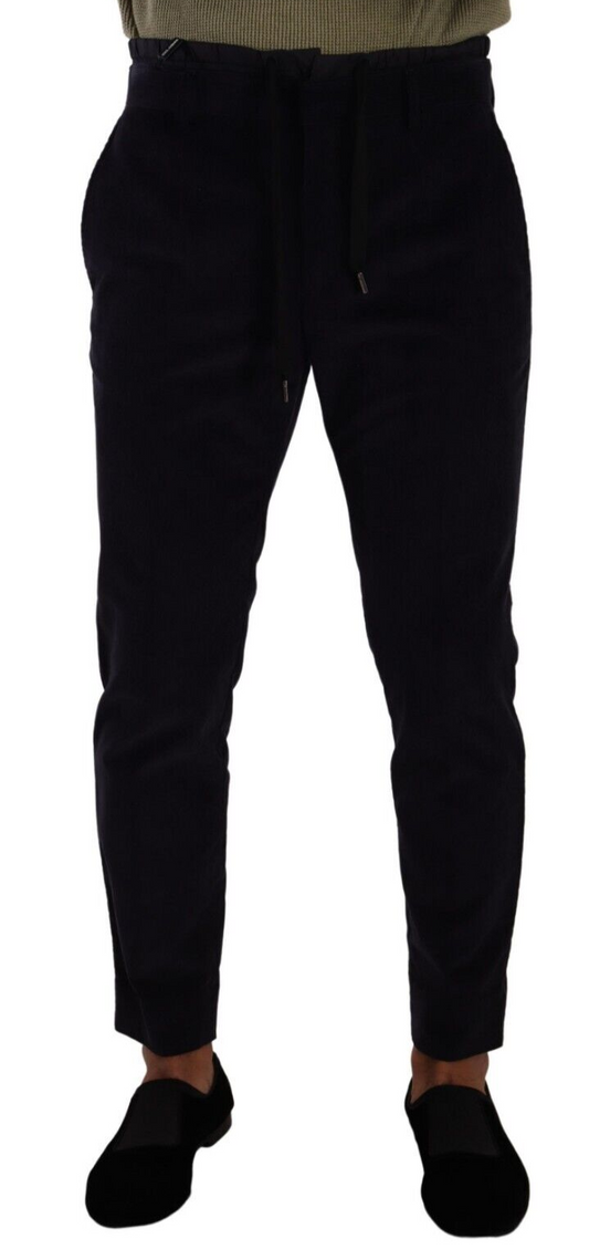 Pantalon taille skinny en sergé de coton bleu de Dolce & Gabbana