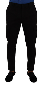 Pantalon cargo skinny en viscose noire Dolce &amp; Gabbana