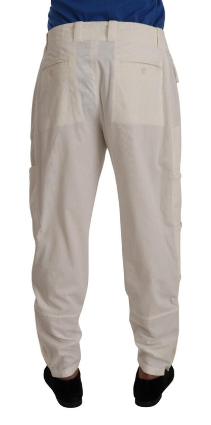Pantalon cargo en sergé de coton blanc cassé de Dolce & Gabbana