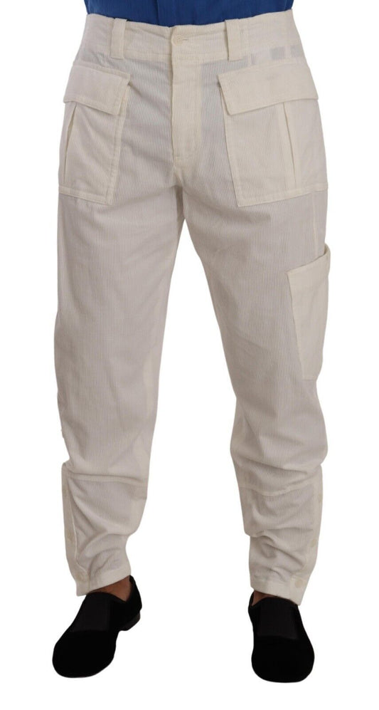 Pantalon cargo en sergé de coton blanc cassé de Dolce & Gabbana