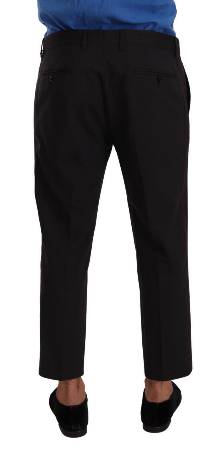 Dolce &amp; Gabbana grijze, bordeauxrode wollen broekpakbroek