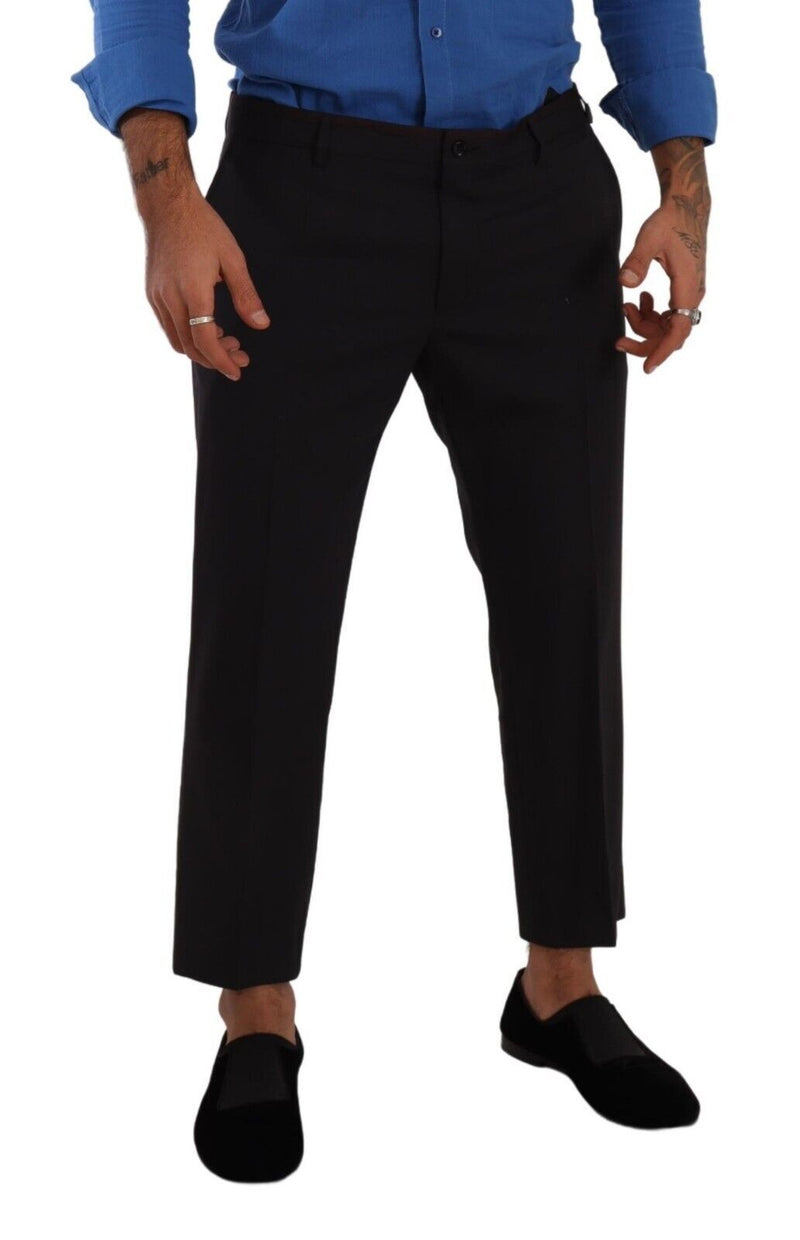 Dolce &amp; Gabbana grijze, bordeauxrode wollen broekpakbroek