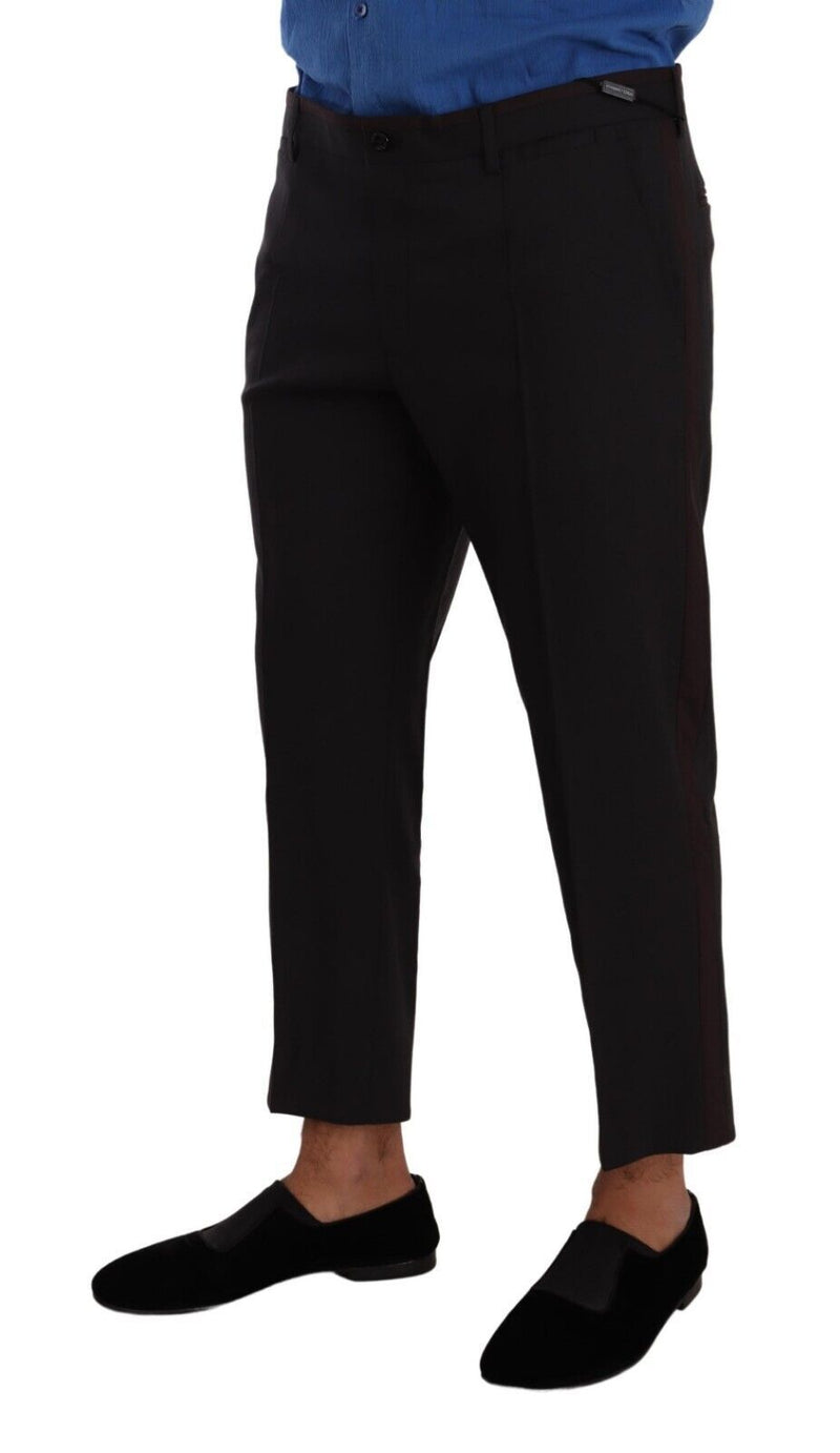 Dolce &amp; Gabbana grijze, bordeauxrode wollen broekpakbroek
