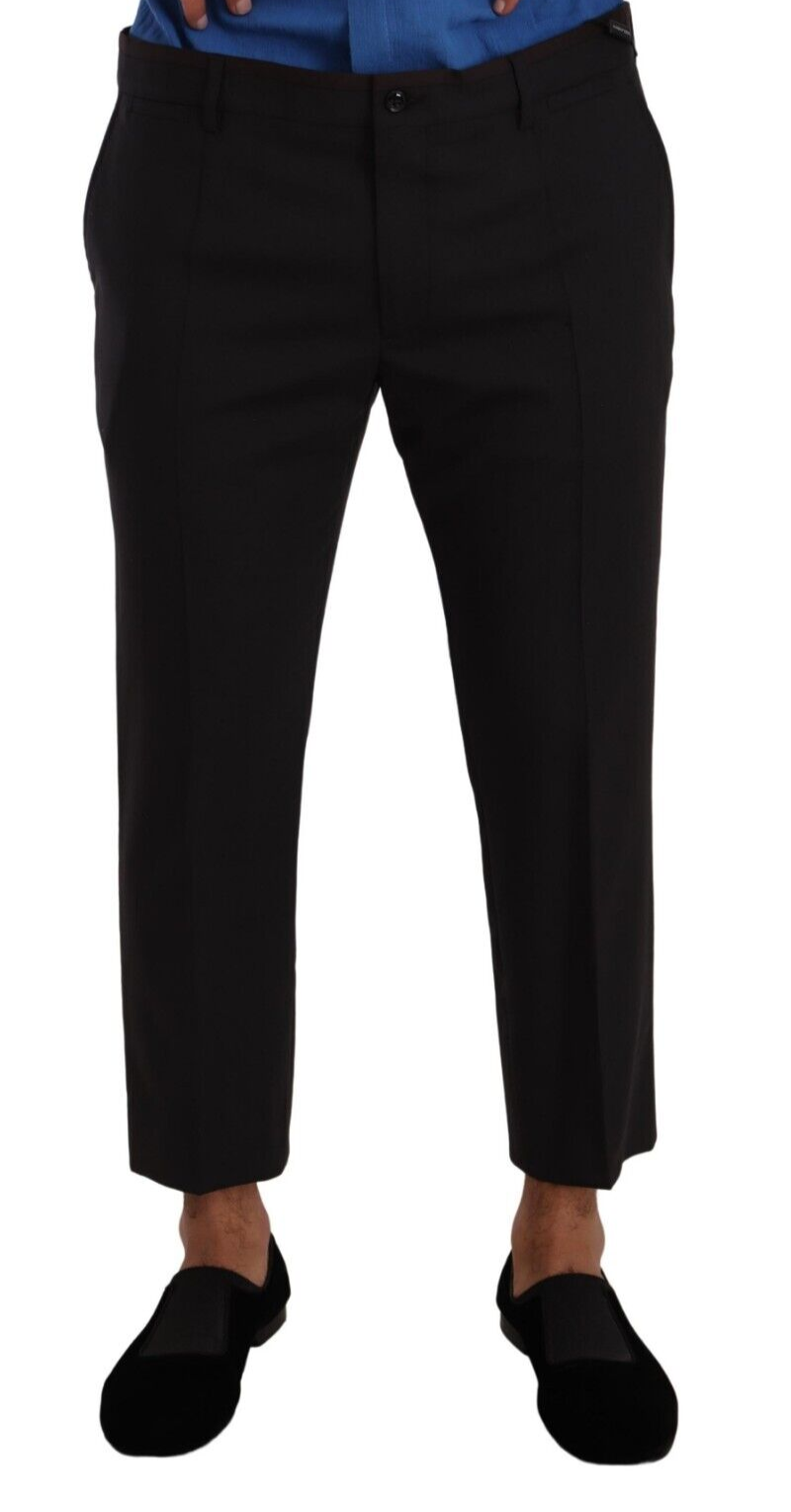 Dolce &amp; Gabbana grijze, bordeauxrode wollen broekpakbroek
