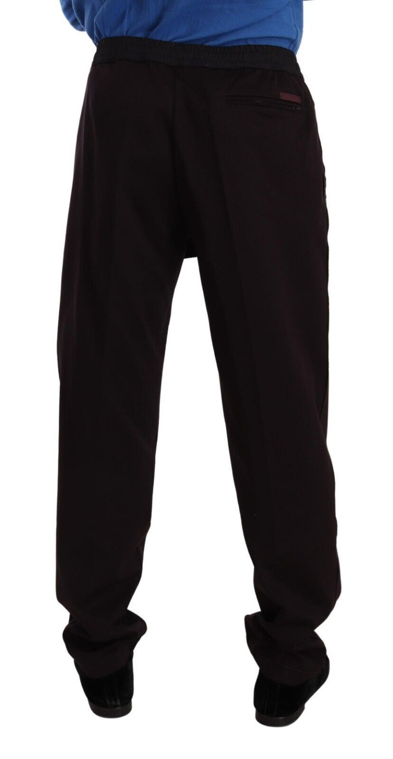 Pantalon slim en coton bordeaux pour homme de Dolce &amp; Gabbana