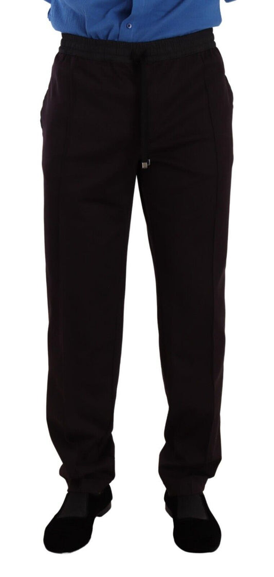 Pantalon slim en coton bordeaux pour homme de Dolce & Gabbana