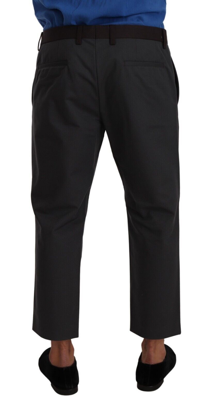Dolce &amp; Gabbana grijze, bordeauxrode gestreepte cropped broek